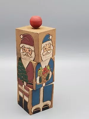 Midwest Of Cannon Falls Rotating Block Santa Toy 4 Different Views Vintage  • $23.49