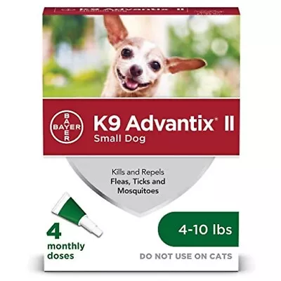 K9 Advantix II Flea And Tick Prevention For Small Dogs (4-10 Pounds) 4 Pack • $122.45