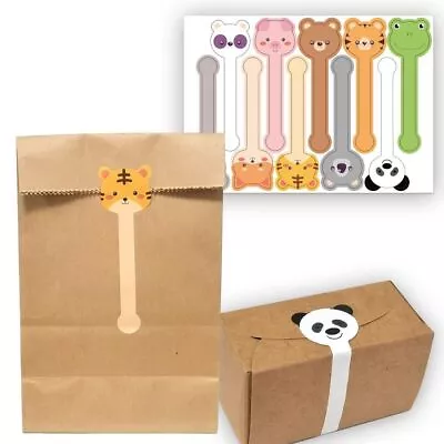 100PCS Multicolor Tamper Evident  Seal Labels Paper Cartoon Animal Tag  Handmade • £4.53