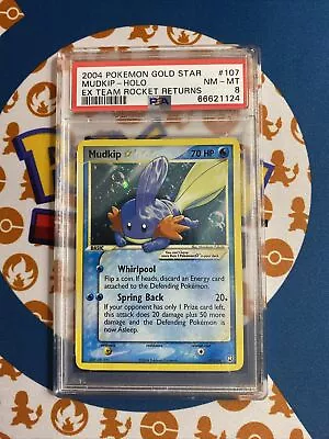 PSA 8 Pokemon Mudkip Gold Star EX Team Rocket Returns • $1700