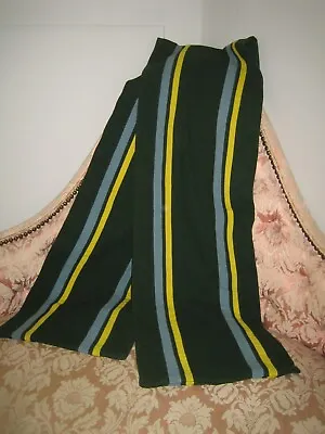 £24.99 • Buy Green, Sky Blue, Yellow Stripe - Long School Uni Scarf - Vintage Wool Scarf