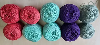 £0.01 • Buy CLEARANCE MIXED LOT 1kg WOOL YARN For Knitting Crochet DK Aran Green Purple Red 
