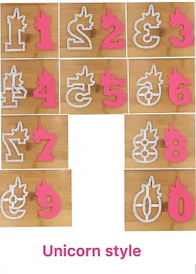 $7.56 • Buy Unicorn Cartoon Number 0-9 Cookie Cutters Party Fondant Cake Biscuits  Mould