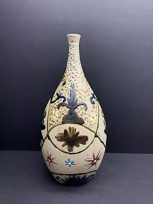 Vintage Porcelain Art Pottery Vase Hand Painted HAC 14” Tall • $26.95