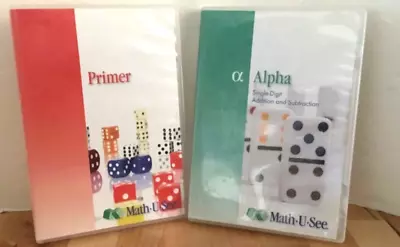 Math-U-See Primer & Alpha (Single Digit Add/Subtract) Introduction To Math DVDs • $14.99