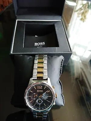 Hugo Boss Designer Gold Silver Mens Watch • £100