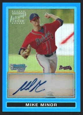 Mike Minor RC Auto - 2009 Bowman Chrome Draft Blue Refractor Autograph #BDPP87 • $18