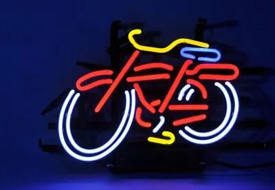 Bicycle Bike Beer Bar Open 20 X16  Neon Light Sign Lamp Party Decor Club Glass • $109.99