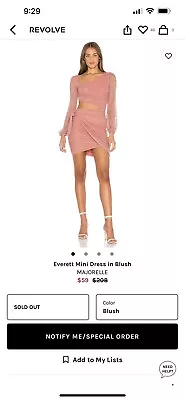 REVOLVE MAJORELLE Everett Mini Dress In Blush Size S • $9.50