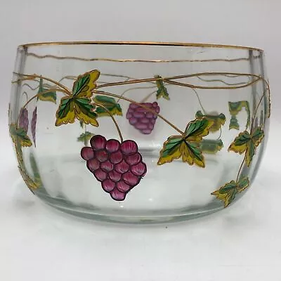 Crystal Clear Handcrafted Bowl Grape Design Made In Romania  • $39.99