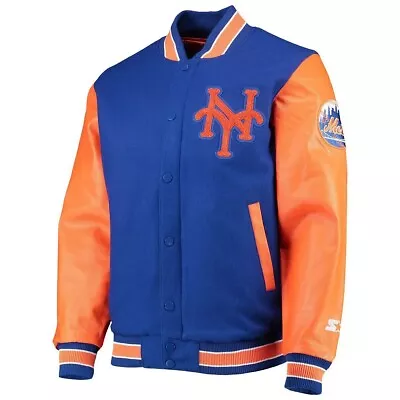 Letterman New York Mets Varsity Jacket Blue And Orange • $104