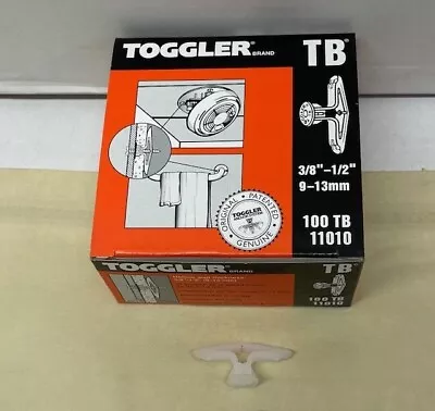 Toggler Hollow Wall Anchor TB 100/BX 11010 For 3/8-1/2  9-13mm Thick Box Of 100 • £11