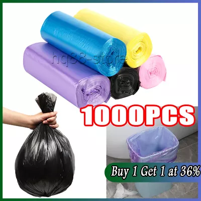 1000X Small Bin Liners Trash Bags Garbage Bag Strong Bin Bags For Office Kitchen • £4.61