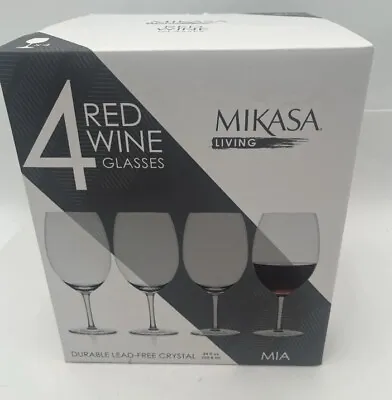 Mikasa Living Red Wine Glass 24 Oz  Set Of 4 Durable Lead Free Crystal • $0.99
