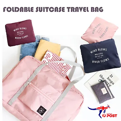 $8.30 • Buy Foldable Suitcase Large Travel Bag Luggage Carry-On Clothes Storage Organizer AU