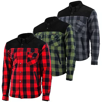 Motorcycle Motorbike Flannel Shirt Lined With DuPont™ KEVLAR® Removable CE Armor • $179