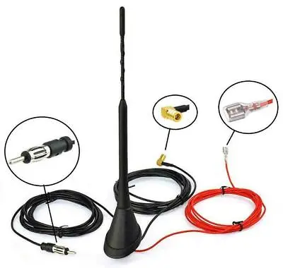 Roof Mount Amplified DAB + FM Radio Aerial Antenna Mast For Vauxhall Astra Corsa • £19.99