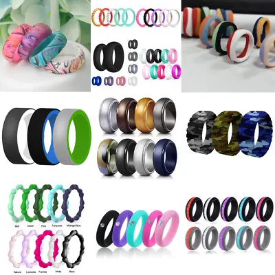 £3.49 • Buy Silicone Wedding Ring Engagement Rings Athletic Jewelry Women Men Gift Jewelery