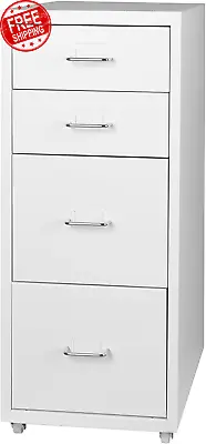Mobile File Cabinets With 4 Drawers Metal Chest Of Drawers Anti-Rust Bedside C • $126.14
