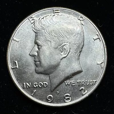 1982-D Kennedy Half Dollar (1pc) From OBW BU Bank Roll - RARE - 50c • $11.99