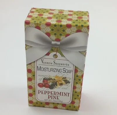 Venezia Soapworks Peppermint Pine Jumbo Bar Soap Vegan Hand Bath Soap 7 Oz Xmas • $9.99