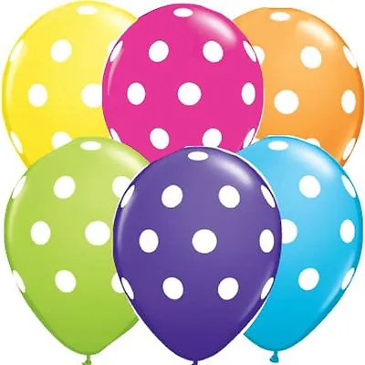 12  Helium Quality Polka Dot Spots Spotty Balloons - Free P&p • £2.49