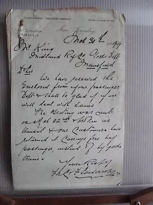 NV02 - 052 - Midland Railway - Nov 1899 - Various Letters -  Returned Goods • £7.95