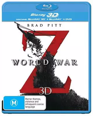 World War Z | 3D Blu-ray + 2D Blu-ray + DVD (Blu-ray 2013) • $9