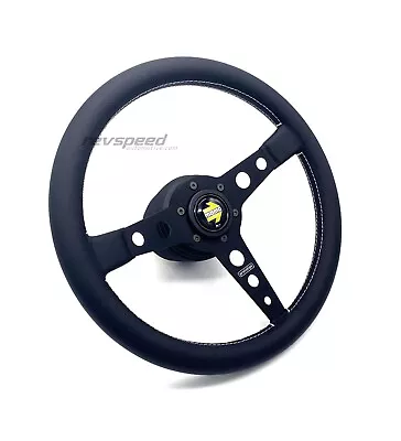 Porsche 924 944 Carrera MOMO Prototipo Black Steering Wheel + Boss Kit Set • $329.95