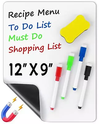 Dry Erase White Board Fridge Magnet Mount Whiteboard Writing Pen Marker Small • $8.48