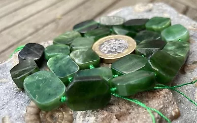 Canadian Jade - Semi Precious Gemstone Beads - 41cm Strand - Jewellery Making • £17.95