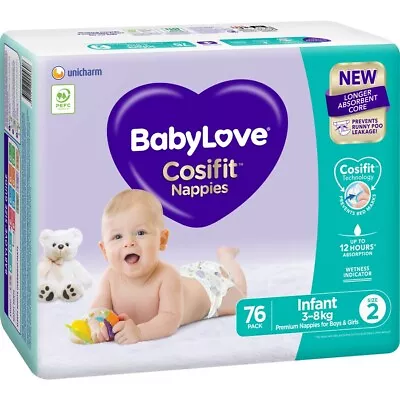 BabyLove Cosifit Jumbo Nappies Infant 76 Pack • $30