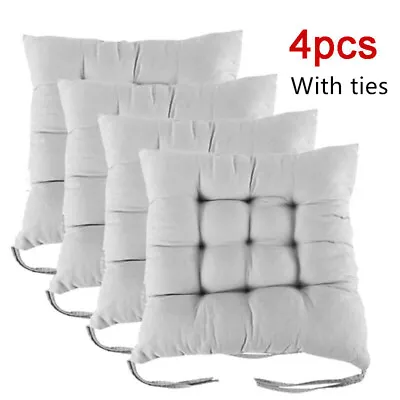 4Pcs Square Thicker Cushions Chair Soft Seat Pad Dining Bed Room Garden Kitchen • £9.99