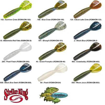 Strike King Rage Tail Menace Grub (RGMAGM) 4 Inch MAGNUM Jig Trailer 12 Colors • $9.99