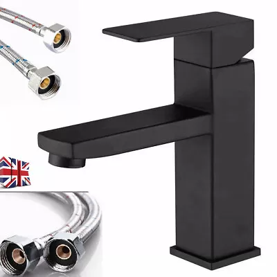 £12.99 • Buy Modern Black Bathroom Taps Basin Mixer Taps Single Lever Cloakroom Tap Faucets