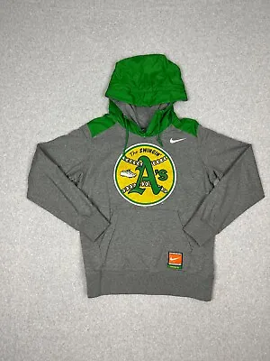 Oakland A's Sweatshirt Mens M Gray The Swingin A's Nike Hybrid Hoodie MLB • $25.87