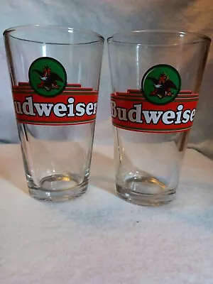 Vintage Budweiser 16oz Beer Pint Glass Official Product Anheuser Eagle Logo • $19.97