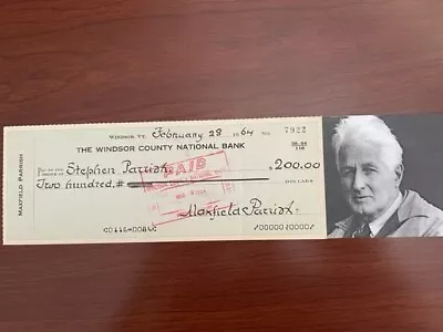 Parrish Maxfield & Son Stephen Parrish Signed Check Artist • $225