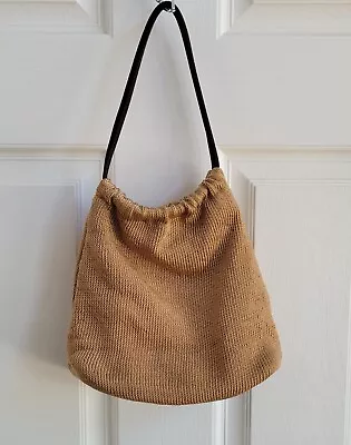 The Sak Elliott Lucca Tan Small/Medium Hobo Versatile Purse Handbag Crochet Styl • $12