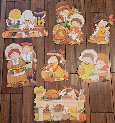 Thanksgiving Die Cut Decoration Pilgrims Mayflower Turkey Harvest Vintage Lot • $29.99