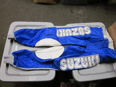 NOS Mr Motorcycle Suzuki Blue Grey & White Motocross BMX Competition Pants • $71.99