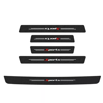 Car Scuff Plate Carbon Fiber Look Door Sill Cover Panel Step Protector Sticker • $16.10