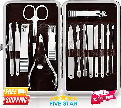 Professional  Manicure Set - Stainless Steel Manicure Nail Clippers Pedicure Kit • $18.45