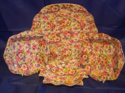 £20 • Buy James Kent DU BARRY Chintz Plate & 3 Dishes