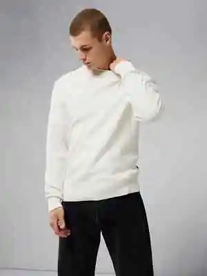 J Lindeberg Men's Oliver Structure Sweater FMKW06430-A003 Ivory Medium NWT • $79.99