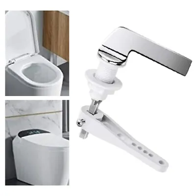 Chrome Toilet Flush Handle Lever Replacement Parts Traditional Ceramic WC White • £5.80