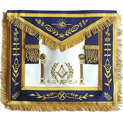 Master Mason Blue Lodge Apron - Navy Blue With Pillars • $75