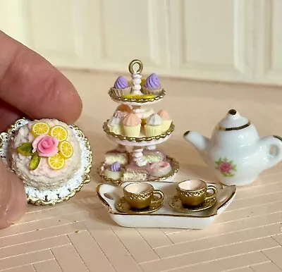 Dollhouse Miniature 1:12 Artisan  Made Lemon Tea Set • $36