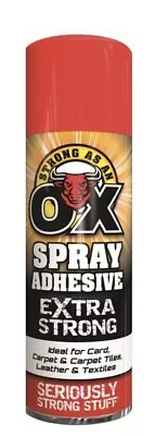 Strong As An Ox Spray Adhesive Spray Vinyl Carpet Leather Upholstery 500ml • £6.65