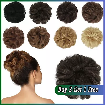 Curly Messy Hair Bun Piece Updo Scrunchie Fake Natural Bobble Hair Extensions • £4.19